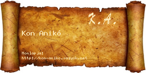 Kon Anikó névjegykártya